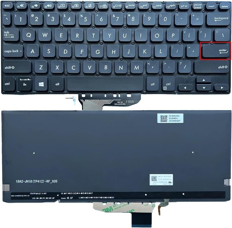 61BTxW3eDQL._AC_SL1024_.jpg XINDIKBHUB US Backlit Laptop Replacement Keyboard for ASUS Vivobook Flip 14 TP412F TP412FA TP412U TP412UA TP412UA-EC043T TP412UR 18A2-JH18 HQ21011578000 - Image 1