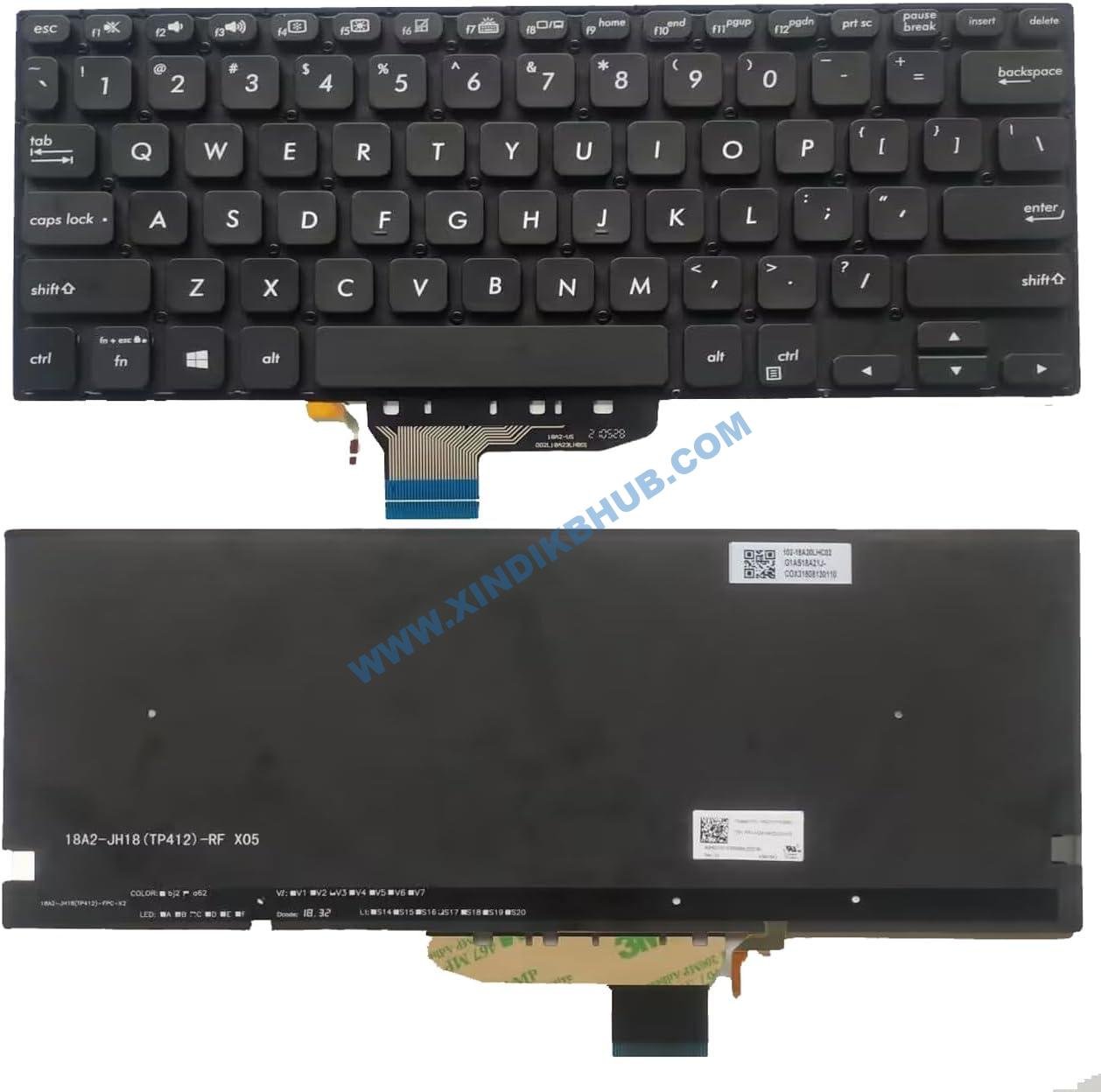61ErGSfrUaL._AC_SL1280_.jpg XINDIKBHUB US English Backlit Laptop Keyboard for ASUS VivoBook Flip TP412 TP412U TP412UA TP412F TP412FA US Keyboard Black - Image 1