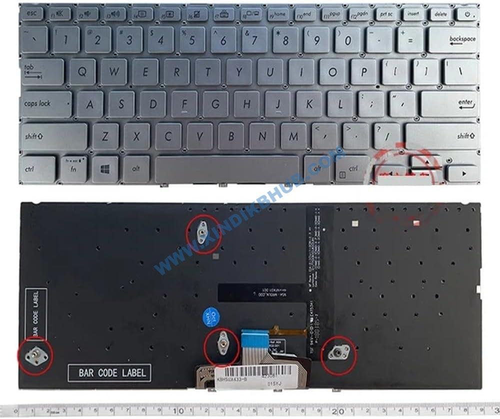 61FSKmFcxhL._AC_SL1000_.jpg XINDIKBHUB US Backlit Laptop Replacement Keyboard for Asus ZenBook 14 UX433F UX433FA UX433FC UX433FN UX433FL UX433FQ UX433FAC UX4300 UX4300F Silver - Image 1