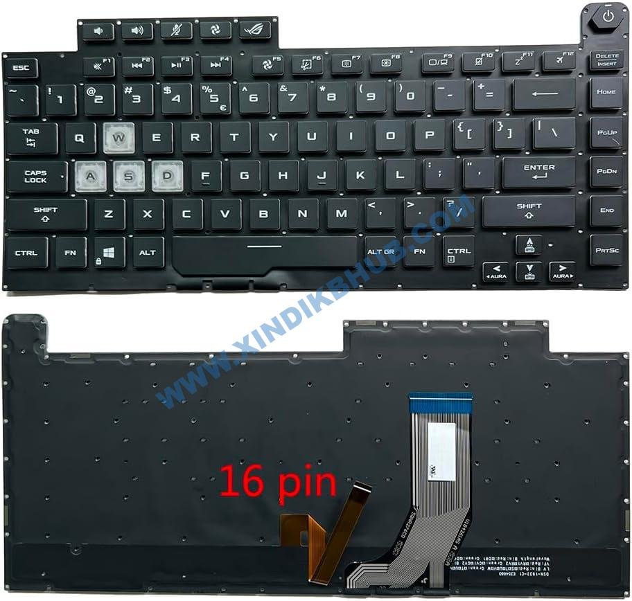 61GkscVf6qL._AC_SL1024_.jpg XINDIKBHUB US RGB Backlit Keyboard for ASUS ROG Strix G531 G531G G53GD G531GT G531GU G531GW G531GV G512 G512LV G512LU G512LI G512LW 16Pin - Image 1