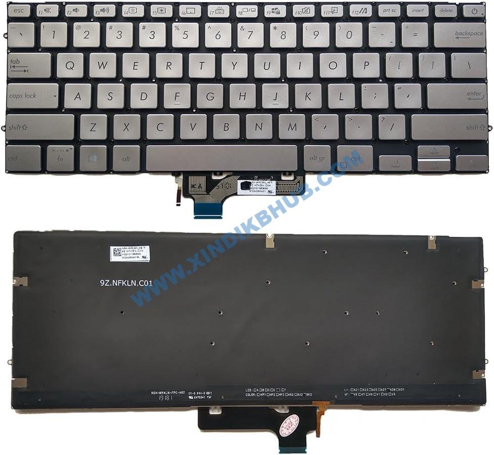 61If3u8SWtL._AC_SL1028_.jpg XINDIKBHUB US Backlit Laptop Replacement Keyboard for ASUS ZenBook UX431 X431 V431 K431 S431 X431FAC UX431U UX431F U4500F Silver - Image 1