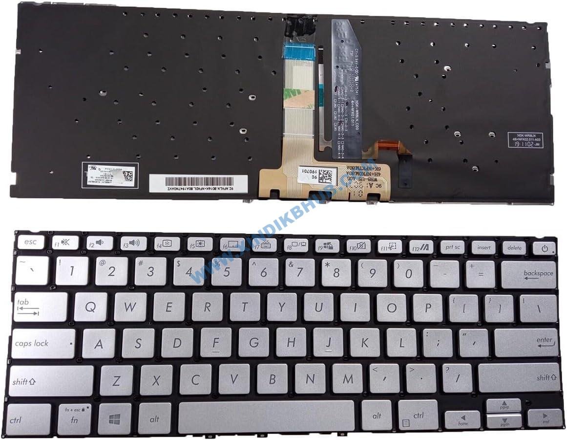 61JEJ0hrUFL._AC_SL1200_.jpg XINDIKBHUB US Backlit Laptop Replacement Keyboard for Asus VivoBook S432FA S432FL X432FA X432FL K432FA K432F with Backlit Silver - Image 1