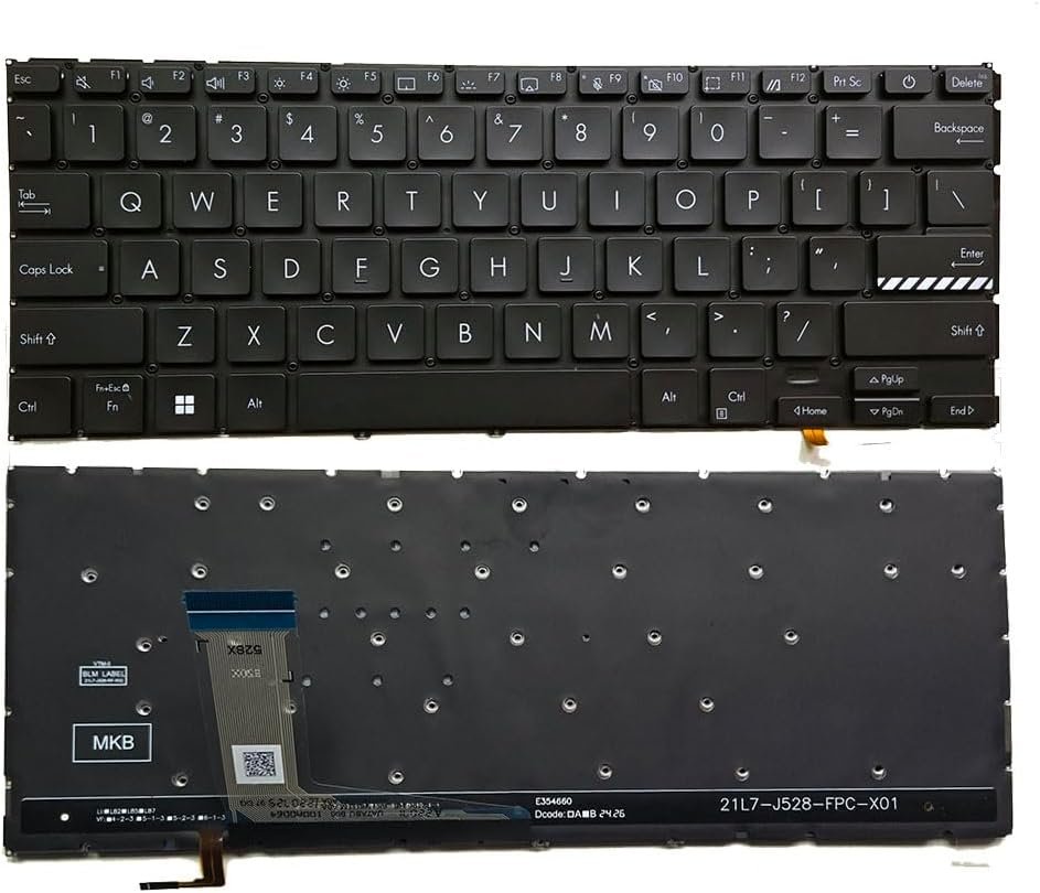 61KzLLnYUL._AC_SL1000_.jpg XINDIKBHUB US Backlit Keyboard for ASUS VivoBook 14 X1404 X1404ZA X1404VA Without Frame Black US with Backlit - Image 1