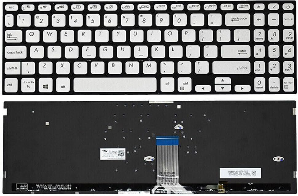 61Qq3a0kDL._AC_SL1020_.jpg XINDIKBHUB US Backlit Keyboard for Asus Vivobook S15 X530 X530FA X530UN S530UA S530UN S530FA S5300F S5300FN K530FA K530F V5000FL Y5100UB Y5100UN Silver - Image 1