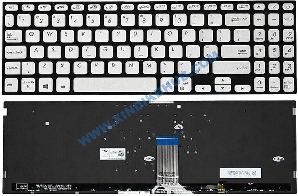 61Qq3a0kDL._AC_SL1020_.jpg XINDIKBHUB US Backlit Keyboard for Asus Vivobook S15 X530 X530FA X530UN S530UA S530UN S530FA S5300F S5300FN K530FA K530F V5000FL Y5100UB Y5100UN Silver - Image 1