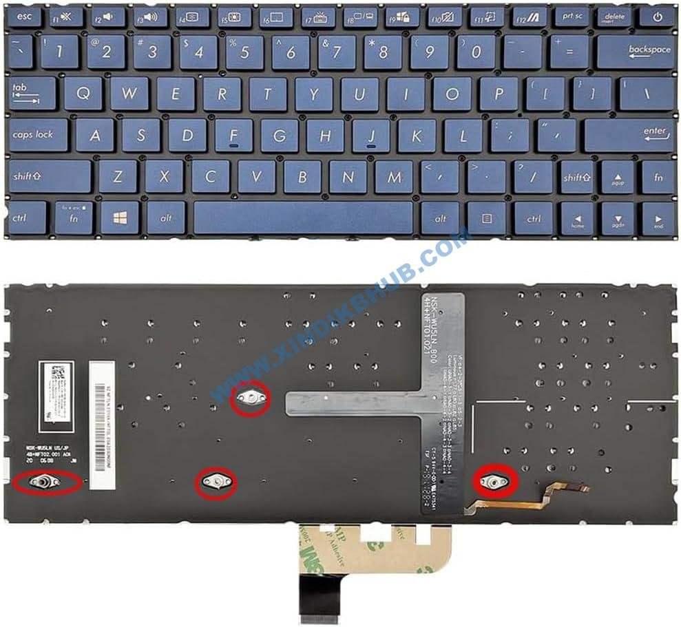 61SWCy3PQCL._AC_SL1000_.jpg XINDIKBHUB US Backlit Laptop Replacement Keyboard for ASUS ZenBook 13 UX334 UX334FA UX334FAC UX334FL UX334FLC UX334U U334U UX334A Blue with Backlit - Image 1