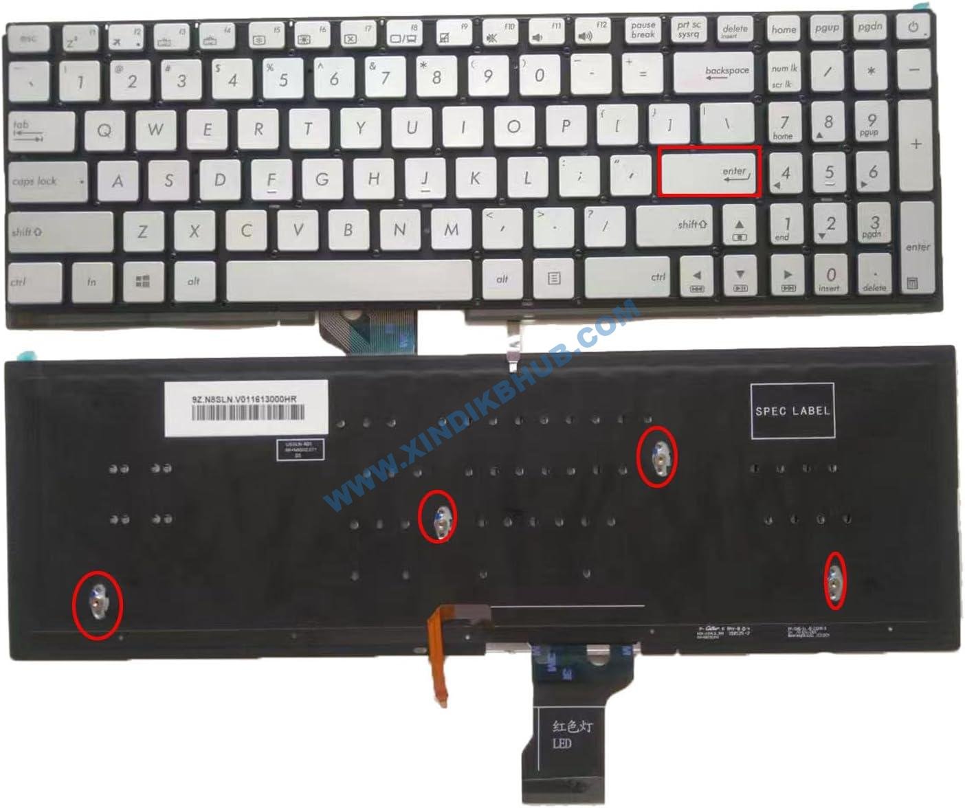 61YEXvcKtFL._AC_SL1500_.jpg XINDIKBHUB US Backlit Laptop Keyboard for Asus ZenBook Pro UX501 UX501J UX501JW UX501VW Silver - Image 1