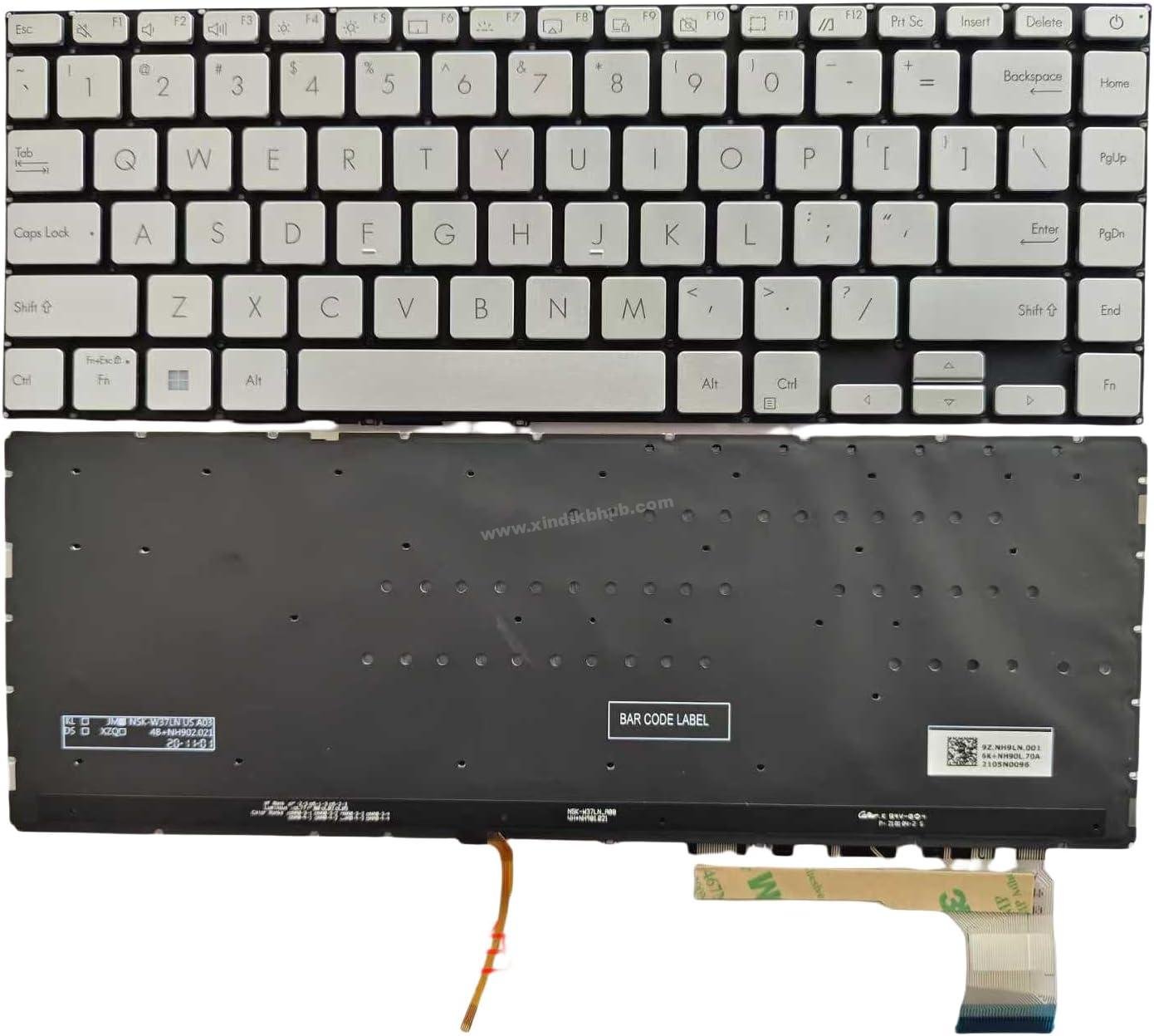 61b2OkMGGlL._AC_SL1500_.jpg XINDIKBHUB US Keyboard for ASUS VivoBook S14 X435EA S435EA with Backlight (Silver) - Image 1