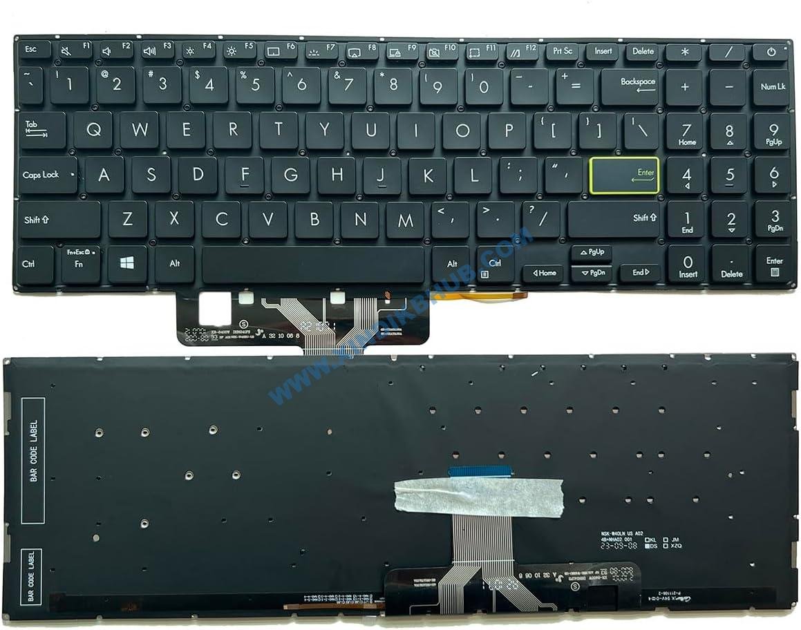 61e9TAP47tL._AC_SL1200_.jpg XINDIKBHUB US Backlit Laptop Replacement Keyboard for Asus VivoBook E510M E510MA L510M L510MA S533 S533E S533EA S533F X521 X521EA X521EQ X521FA X521FL Black - Image 1