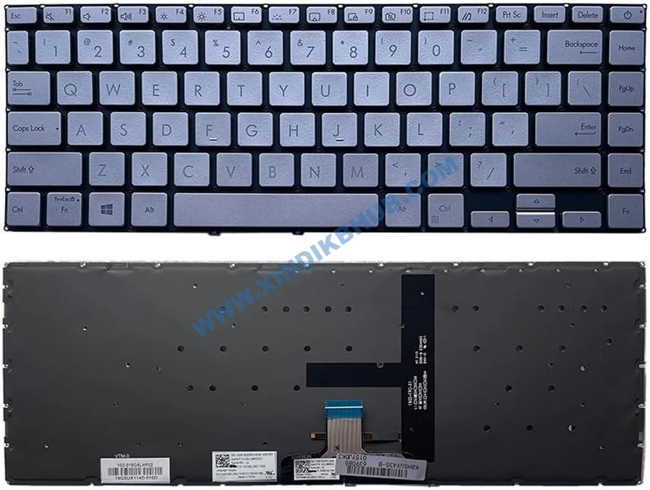 61iB9UndYyL._AC_SL1000_.jpg XINDIKBHUB US Backlit Laptop Replacement Keyboard for Asus ZenBook 14 UX435 UX435E UX435EGL UX435EAL U4800EGL Silver - Image 1