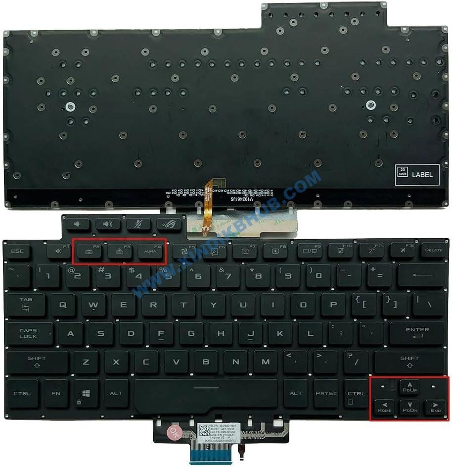 61jTYEdro7L._AC_SL1000_.jpg XINDIKBHUB US Keyboard Backlit Keyboard for ASUS ROG Zephyrus G14 GA401 GA401U GA401QC GA401QE GA401QH GA401QM GA401IHR 2021 Black - Image 1