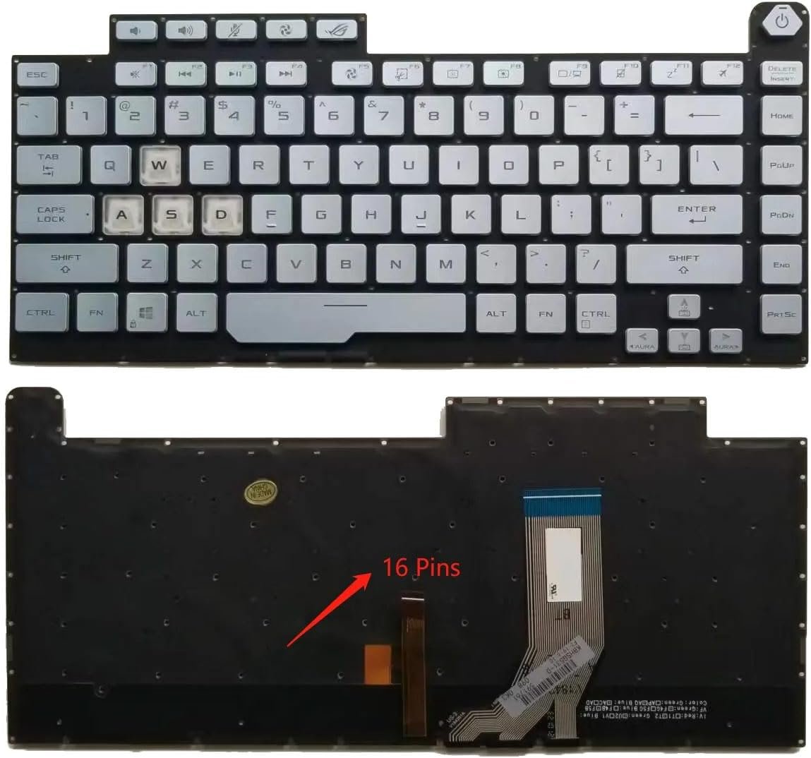 61lpB52mAWL._AC_SL1280_.jpg XINDIKBHUB US RGB Backlit Keyboard for ASUS ROG Strix G531 G531G G53GD G531GT G531GU G531GW G531GV G512 G512LV G512LU G512LI G512LW 16Pin Blue - Image 1