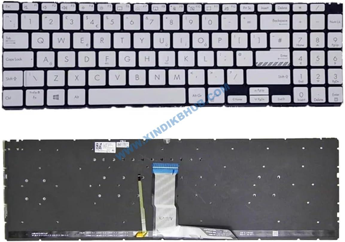 61w80sNvL._AC_SL1200_.jpg XINDIKBHUB US Backlit Laptop Replacement Keyboard for ASUS Vivobook 15 Pro M3500 M3500Q M3500QC M3500QA K3500 Silver - Image 1