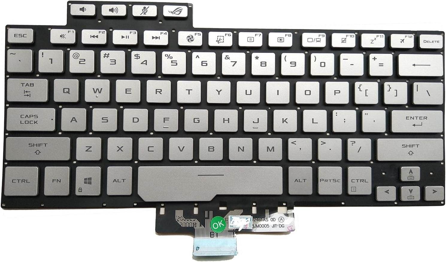 71BFGx585qL._AC_SL1500_.jpg XINDIKBHUB US Backlit Laptop Keyboard for ASUS ROG Zephyrus G14 GA401 GA401U GA401QC GA401QE GA401QH GA401QM GA401IHR 2020 Version Silver - Image 1