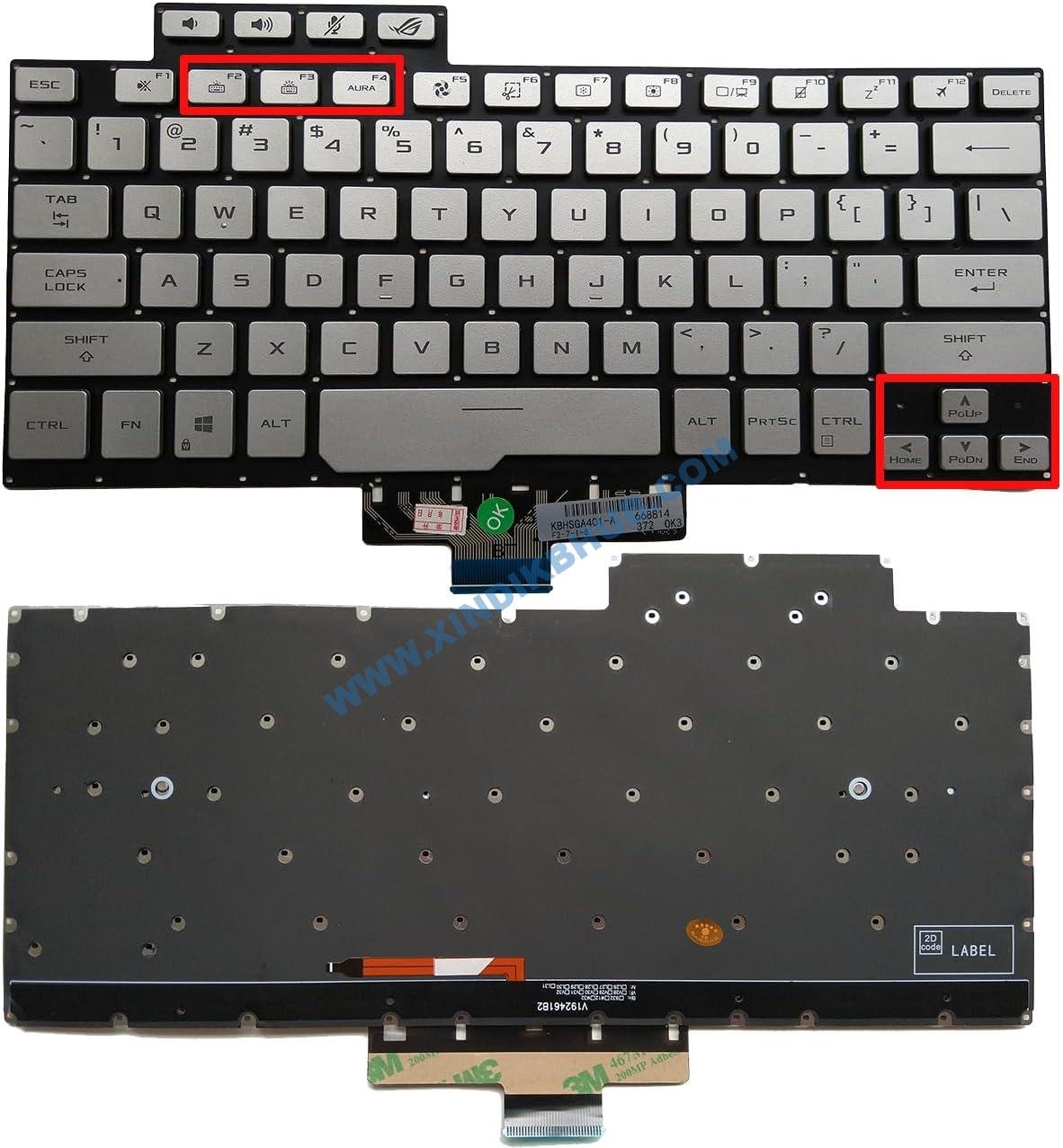 71HV1CZKVL._AC_SL1300_.jpg XINDIKBHUB US Keyboard Backlit Keyboard for ASUS ROG Zephyrus G14 GA401 GA401U GA401QC GA401QE GA401QH GA401QM GA401IHR 2021 Silver - Image 1