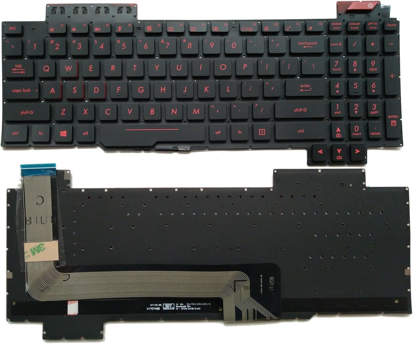 71LVQhWMXlL._AC_SL1500_.jpg XINDIKBHUB US Backlit Laptop Keyboard Replacement for ASUS FX503 FX503V FX503VD FX503VD-WH51 FX503VM FX503VM-EH73 - Image 1