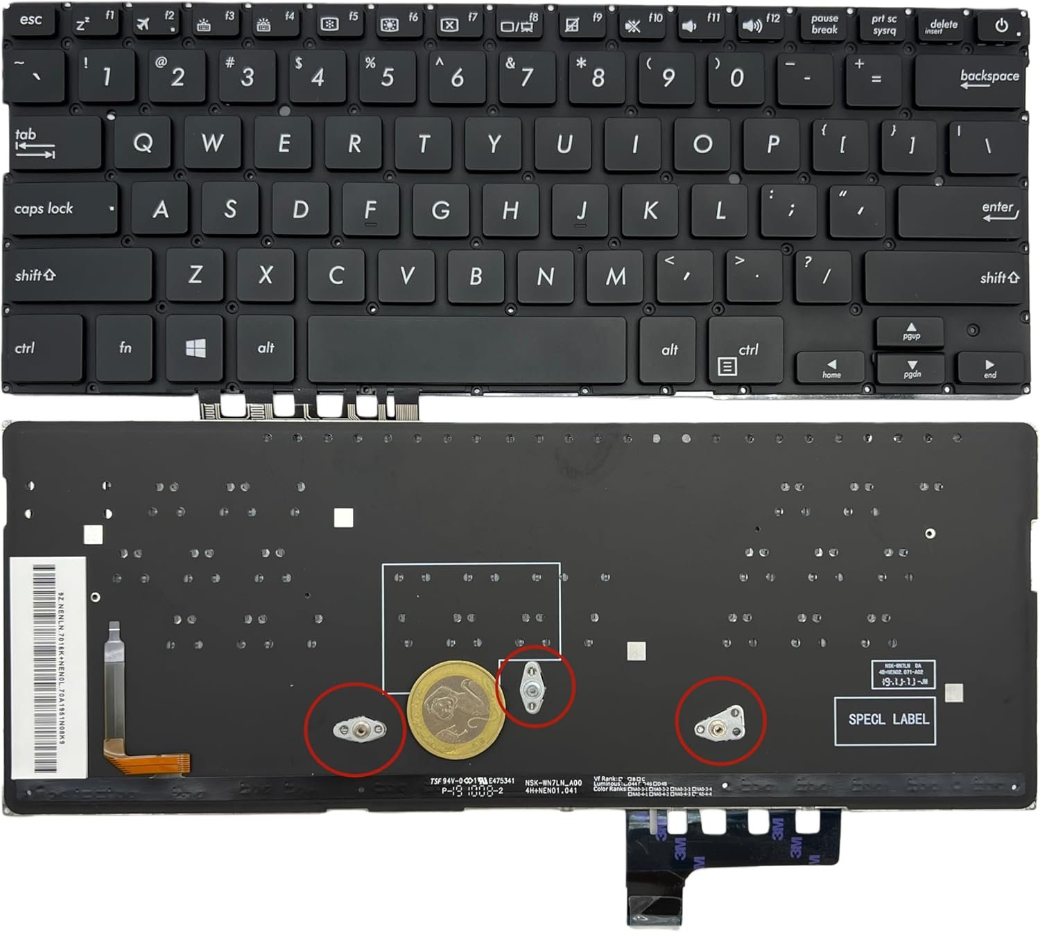 71OQdGMGfvL._AC_SL1500_.jpg XINDIKBHUB US Backlit Laptop Replacement Keyboard for Asus UX331 UX331UN UX331UA U3100U UX331FN UX331U -with Backlight/Black - Image 1