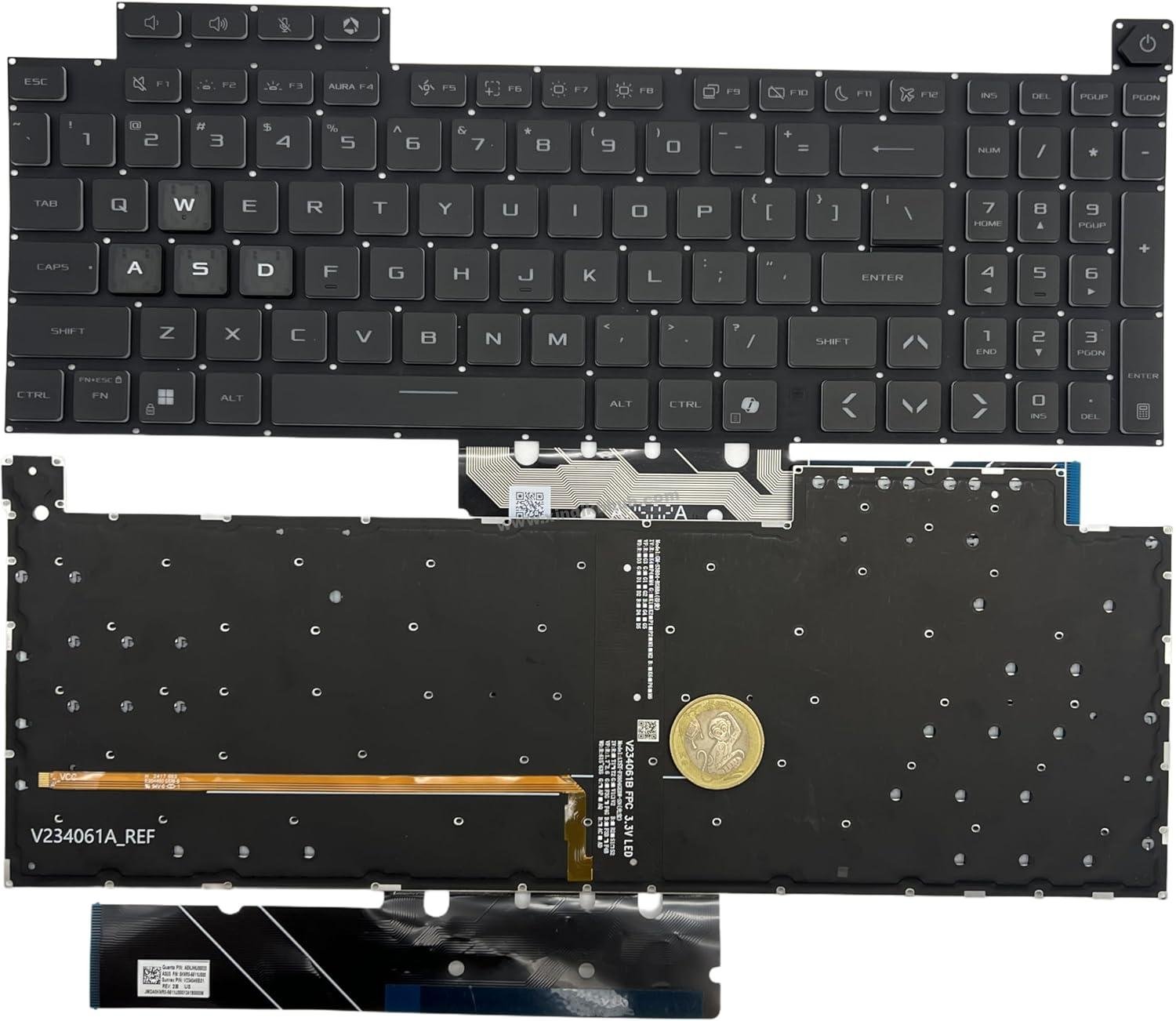 71TgDY4Hv6L._AC_SL1500_.jpg XINDIKBHUB Laptop Replacement US Keyboard for Asus TUF Gaming F16 FX608J FX608JHR FX608JMR FX608JPR FX608LM FX608 Layout -Black/AI Key (with RGB Backlight) (White Key) - Image 1
