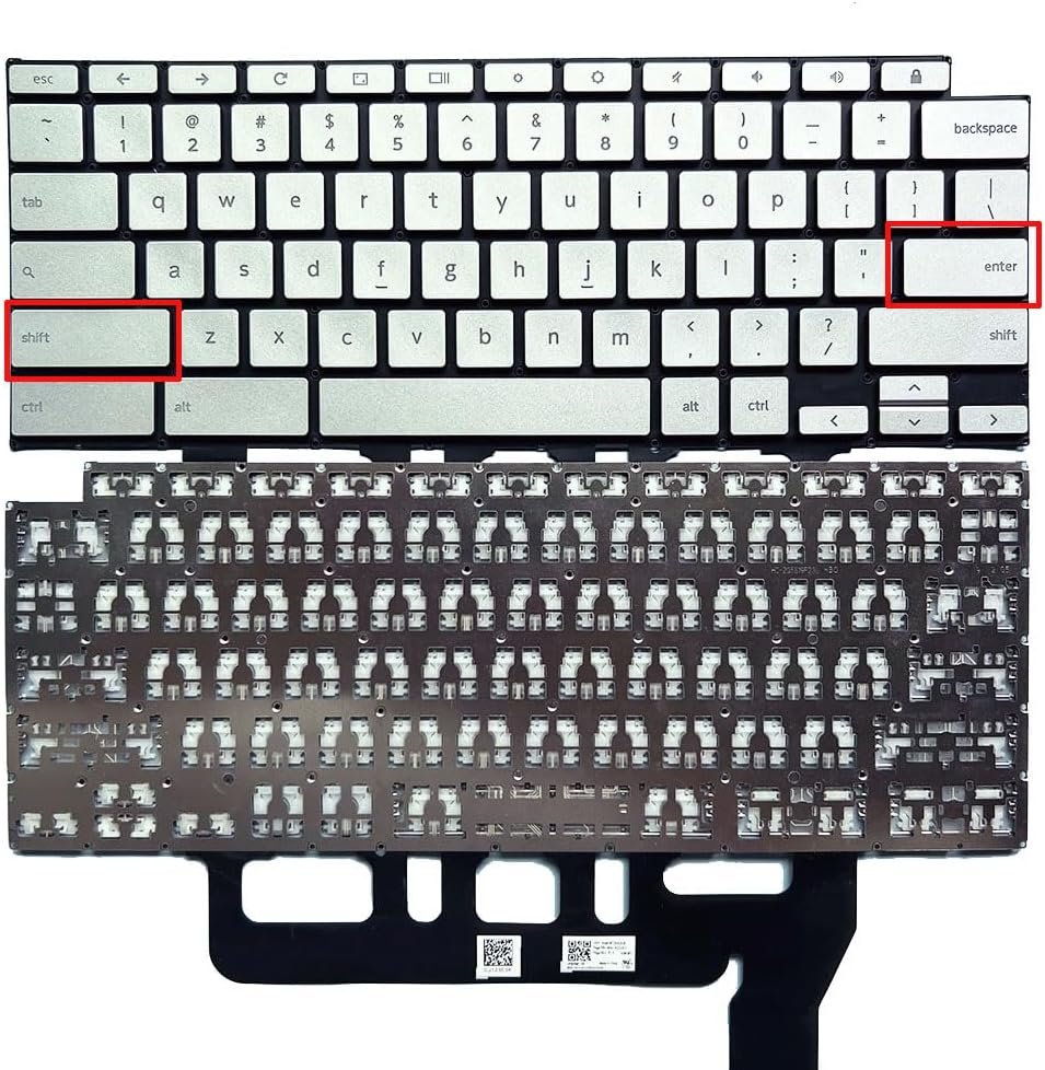 71dp8jMxIJL._AC_SL1000_.jpg XINDIKBHUB US Keyboard Keyboard for ASUS Chromebook C436 C436F C436FA C436FA-DS599T-W 0KN1-AQ1US12 Notebook Silver Without Backlit - Image 1