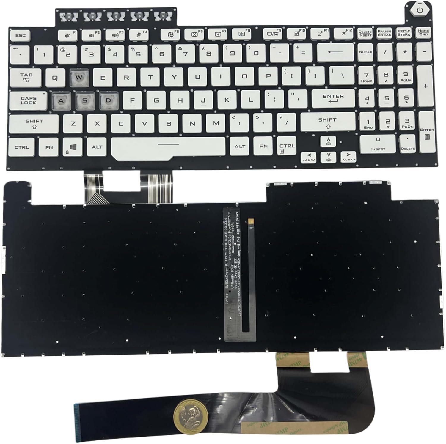 71puW2c8qDL._AC_SL1500_.jpg XINDIKBHUB US with RGB Backlit Keyboard for Asus TUF Gaming A15 FX506 FA506 FA556 TUF506.TUF A17 FA706.TUF Gaming F17 FX706LI FX706 FX706L FA706U FX706U FA706 -White - Image 1
