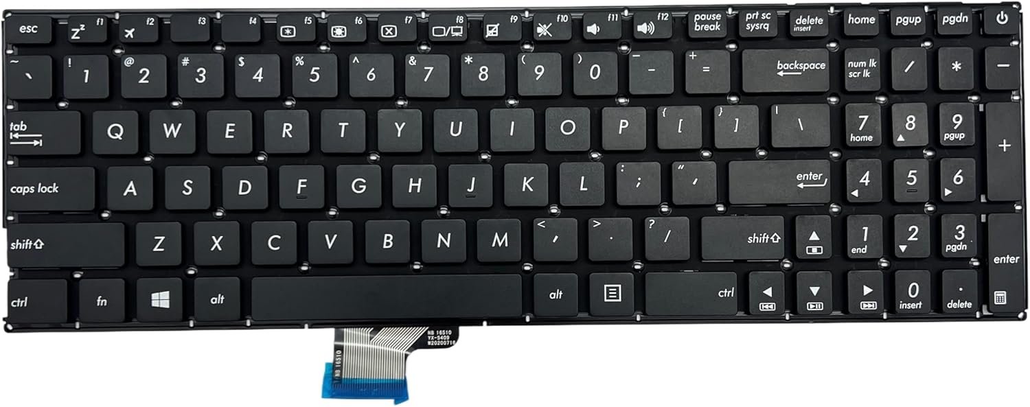 71rwMd6UR7L._AC_SL1500_.jpg XINDIKBHUB Laptop Replacement US Keyboard for Asus ZenBook UX510 UX510U UX510UA UX510UW V510UX V510U Layout -Black (No Backlight) - Image 1