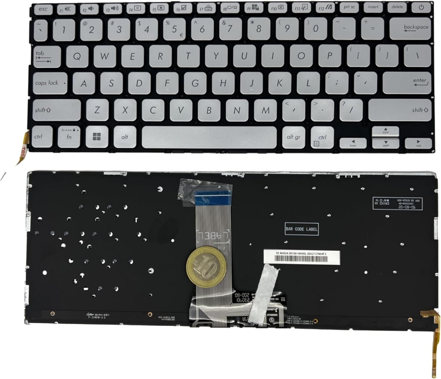 71x0oa79iNL._AC_SL1500_.jpg XINDIKBHUB US Backlit Laptop Replacement Keyboard for ASUS Vivobook 14 X409 X409J X409F P409J A409M A409 S409 F409-With Backlight (Silver) - Image 1