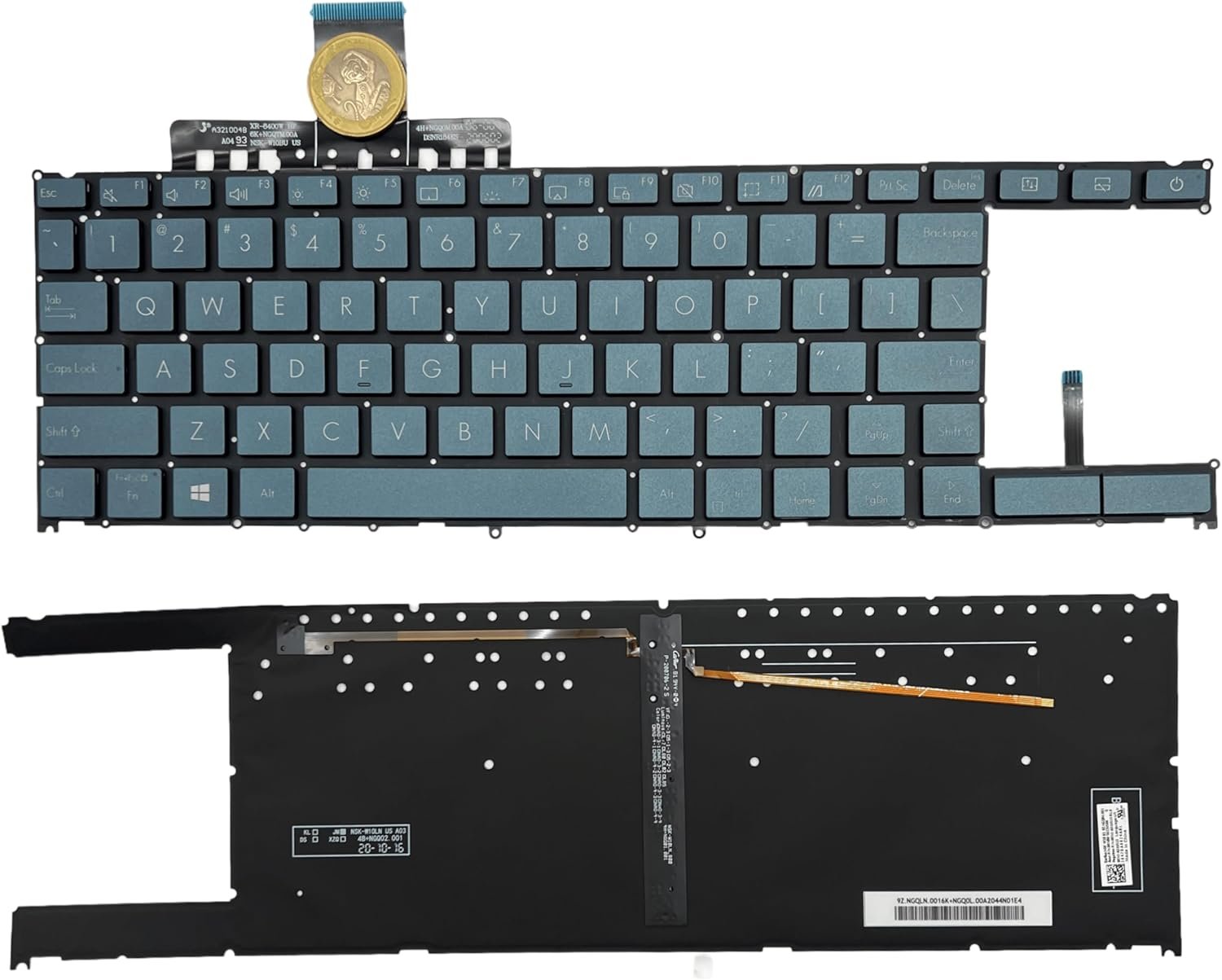 71zL66Jwj5L._AC_SL1500_.jpg XINDIKBHUB New Laptop Replacement US Keyboard for Asus ZenBook Duo UX481 UX481FA UX481FL Layout -Blue (with Backlight) - Image 1
