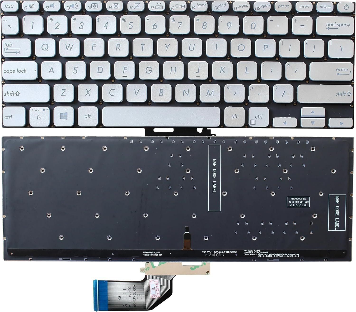 814G1l2EcKL._AC_SL1500_.jpg XINDIKBHUB US Backlit Laptop Keyboard for ASUS VivoBook S13 S330FA S330FL S330FN S330UA S330UN S13 Adol 13U 13UA 13UN 13F 13FA 13FN Silver - Image 1