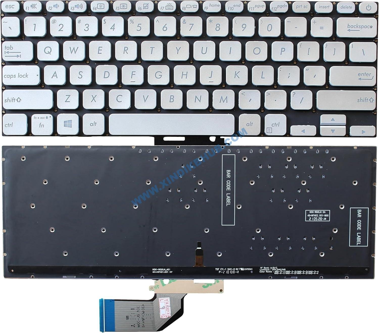 814G1l2EcKL._AC_SL1500_.jpg XINDIKBHUB US Backlit Laptop Keyboard for ASUS VivoBook S13 S330FA S330FL S330FN S330UA S330UN S13 Adol 13U 13UA 13UN 13F 13FA 13FN Silver - Image 1