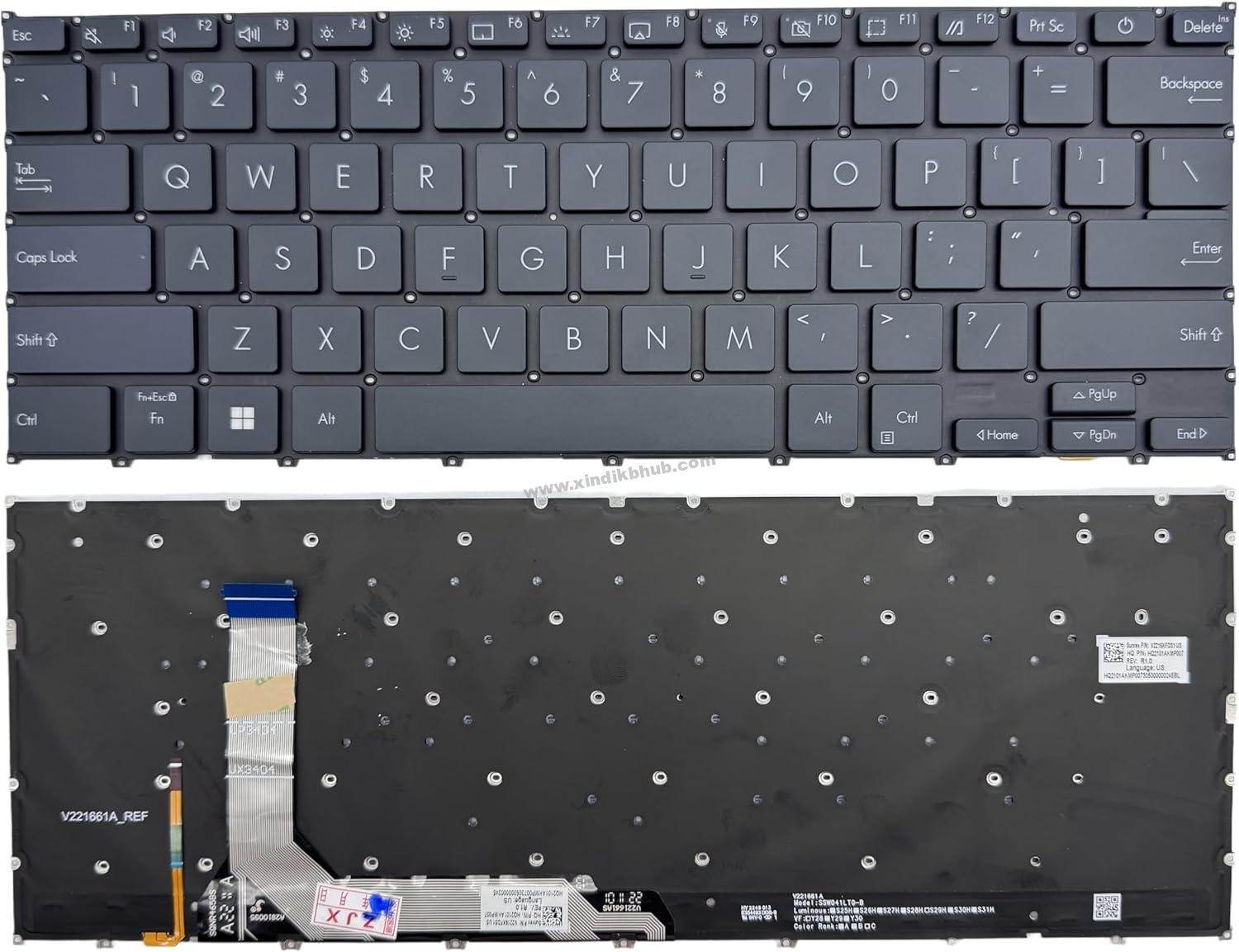 814Mrk2whL._AC_SL1500_.jpg XINDIKBHU US Laptop Keyboard for ASUS Zenbook UX3404 UX3404V UX3404VA UX3404VC UP3404 UP3404V UP3404VA V2216KFES1 HQ2101AKNR HQ2101AJDC -with Backlight (Black) - Image 1