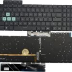XINDIKBHUB Laptop Replacement US Keyboard for Asus TUF Gaming F16 FX608J FX608JHR FX608JMR FX608JPR FX608LM FX608 Layout -Black/AI Key (with RGB Backlight) (Blue Key)