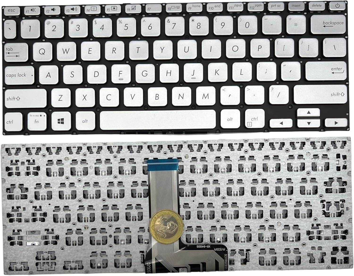 814wZ25ZY9L._AC_SL1500_.jpg XINDIKBHUB US Laptop Replacement Keyboard for ASUS A412 A412D A412FL A412DA X412 X412F X412FA -Silvery - Image 1