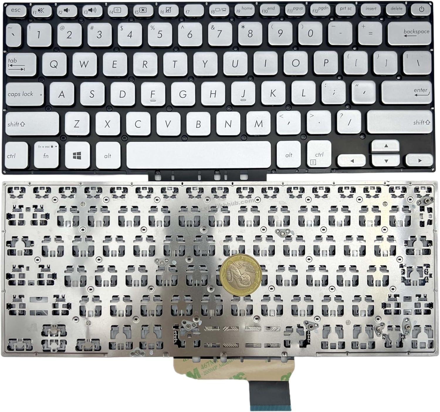 81ZYOK72TPL._AC_SL1500_.jpg XINDIKBHUB US Laptop Replacement Keyboard for Asus VivoBook S430FA S430FN S430UA X430FA X430FN X430UA -Silvery (No Backlit) - Image 1
