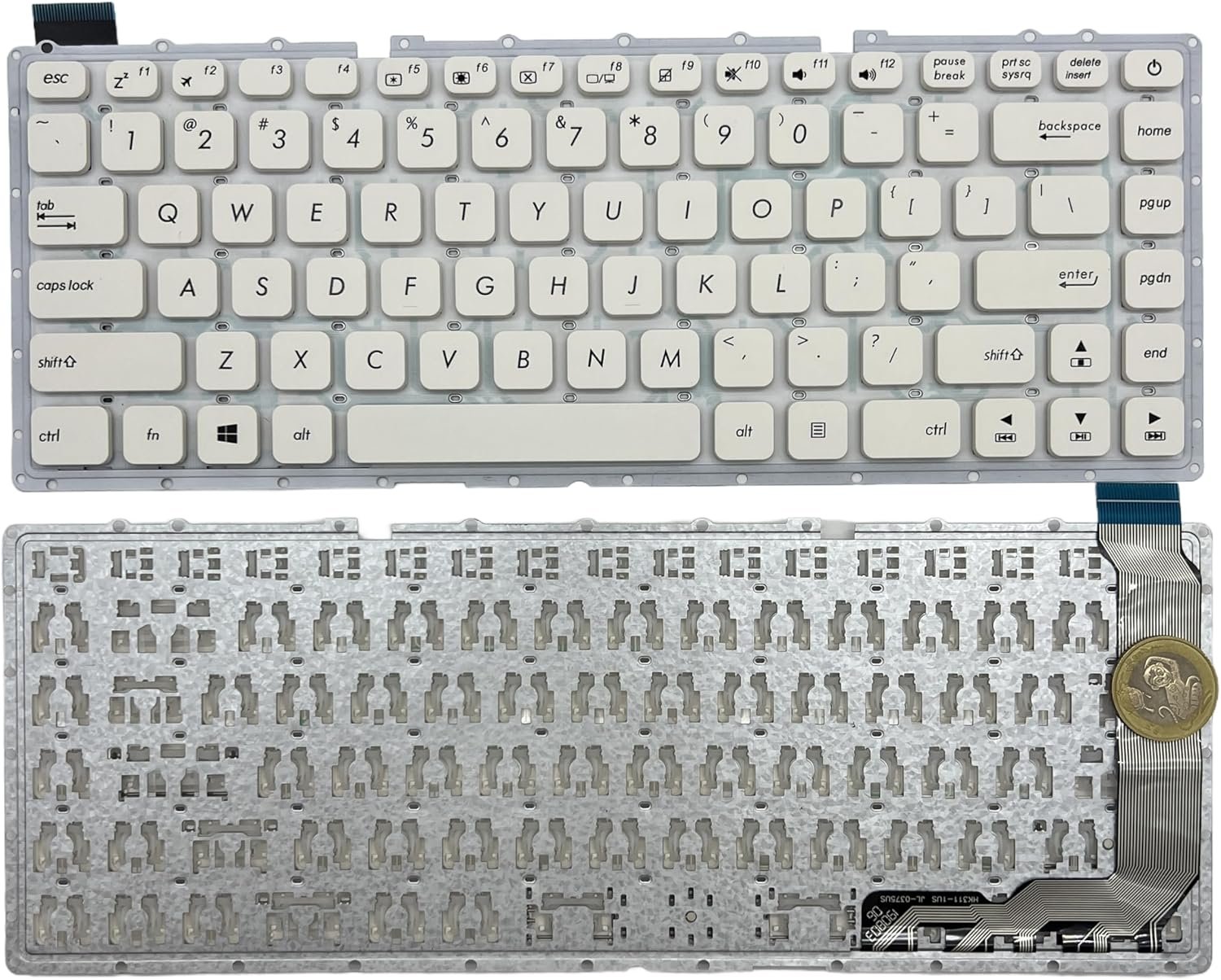 81cFWYQRbCL._AC_SL1500_.jpg XINDIKBHUB US Notebook Replacement Keyboard for Asus X441S A441U A441N X441N X441U R414U F414U -No Backlit (White) - Image 1