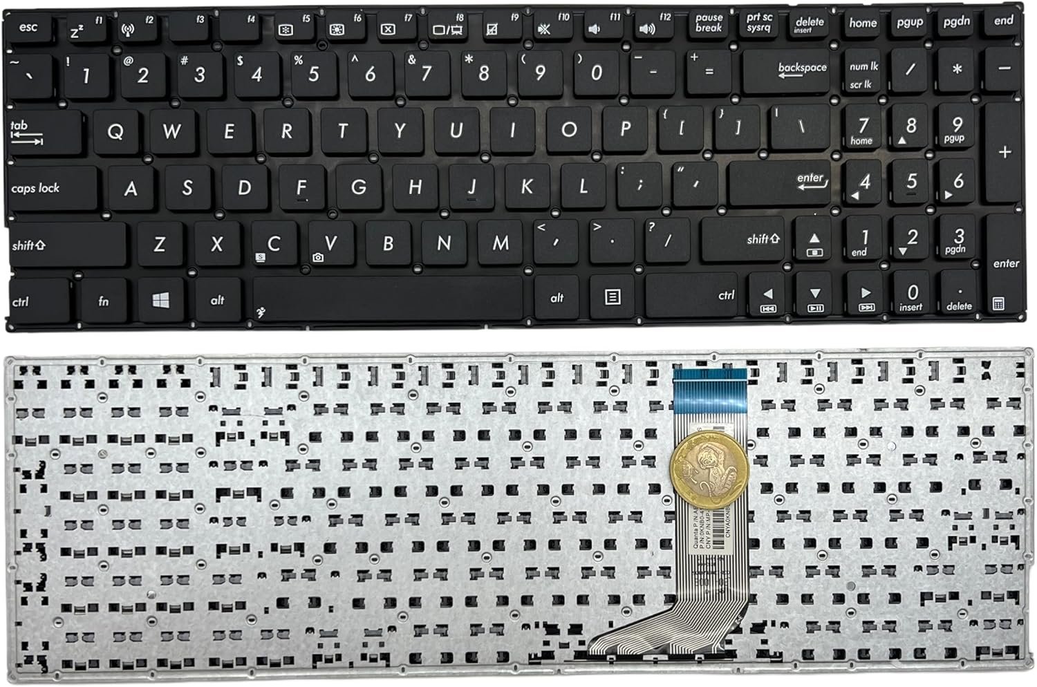 81o2-6FyKdL._AC_SL1500_.jpg XINDIKBHUB Laptop Replacement US Keyboard for ASUS X556U X556UA X556UB X556UF X556UJ X556UR A556UR A556UV Layout -Black (No Backlight) - Image 1