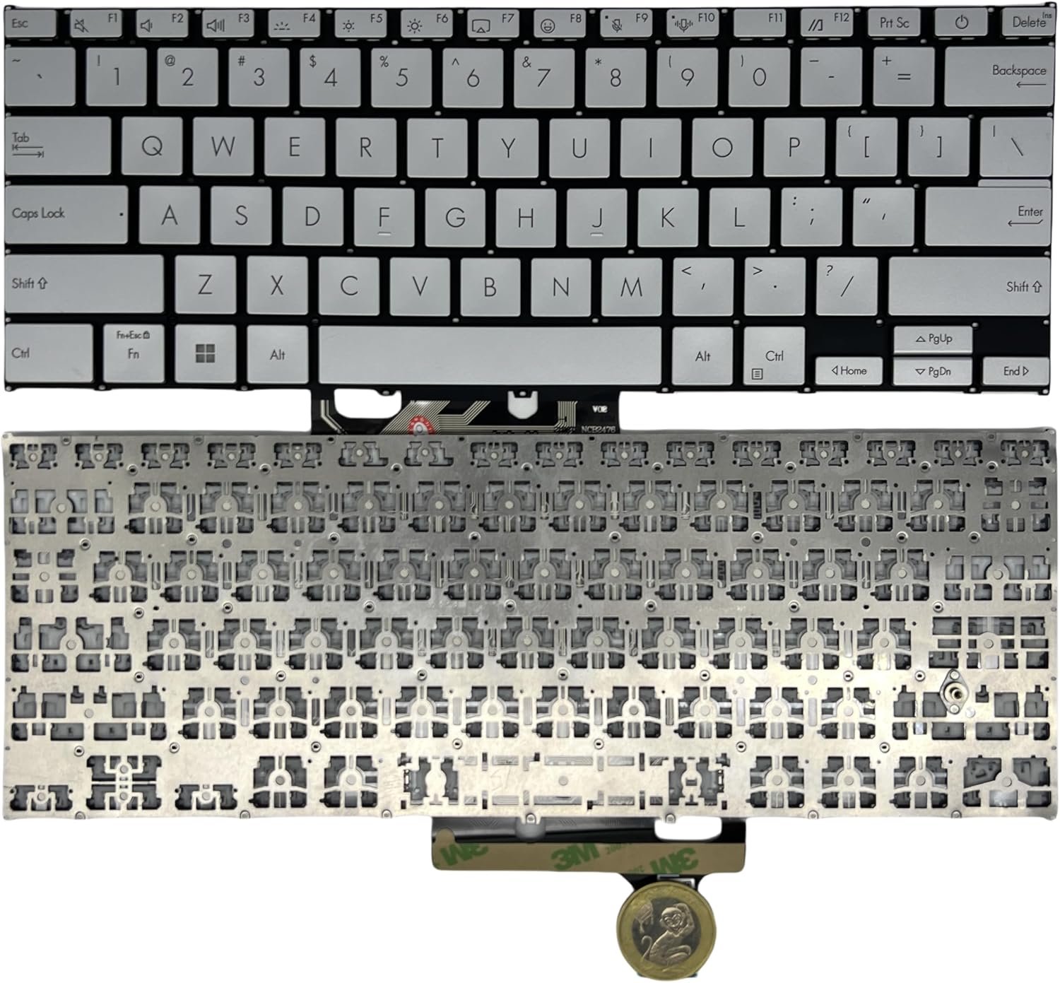 81ofBq-u1lL._AC_SL1500_.jpg XINDIKBHUB US Keyboard for ASUS Zenbook 14 UX3405M Palmrest -Silvery (Without Backlight) 2024 Year - Image 1
