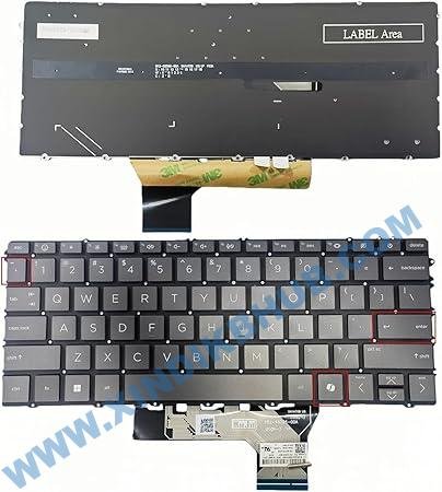 719Twwd2kL._AC_SY450_.jpg US Layout Laptop for HP Envy X360 16-AC 16-AC0023DX 16-AC0097NR 16-AC0009NA 16-AC0003CA 16-AD 16-AD0013DX TPN-C174 TPN-C175 Replacement Keyboard (Grey with Backlit) - Image 1