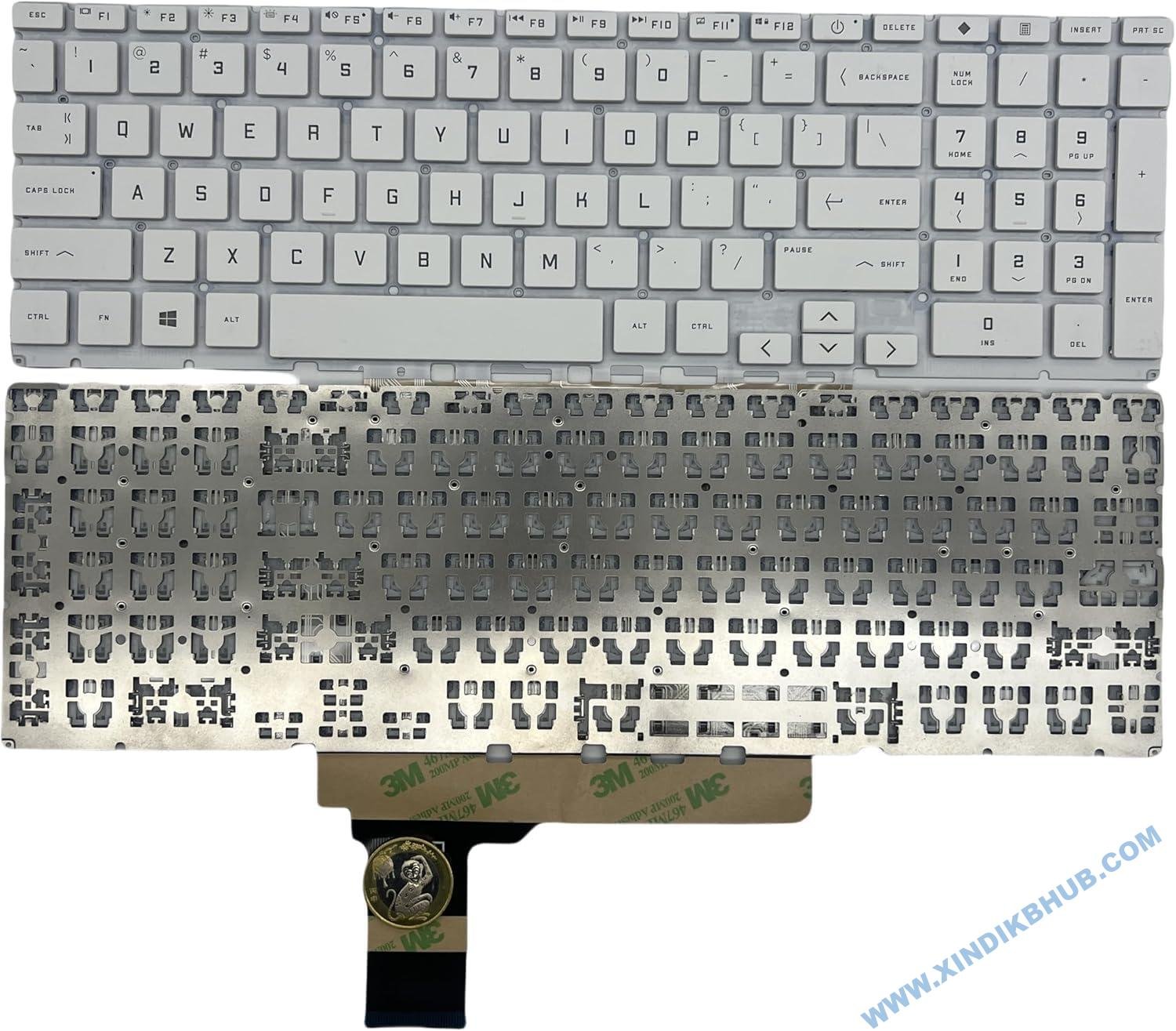 71JQiXfaPpL._AC_SL1500_.jpg US Layout Laptop for HP Victus 16-R 16-r0001na 16-r0006tx 16-r0046nb 16-r0059w 16-r1006ns Replacement Keyboard (White with Backlit) - Image 1