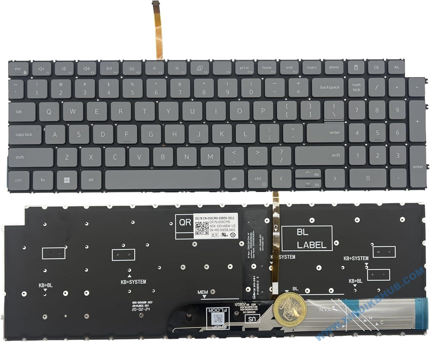 71NLGbKGP9L._AC_SL1500_.jpg Laptop Replacement US Keyboard for Dell Latitude 3520 Vostro 3510 3520 5510 5515 7510 Layout -with Backlit (Gray) - Image 1