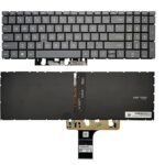 US Layout Backlit Laptop for HP Pavilion 16-AF 16-AG 16t-AF 16t-AG 16z-AG 16T-AF000 Replacement Keyboard (Grey)