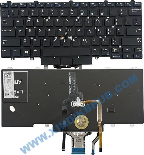 71tIqKrBnRL._AC_SX466_.jpg US Laptop Replacement Keyboard for Dell Latitude E5450 7470 7490 5480 5488 7480 7490 Black -with Backlit/Pointer - Image 1