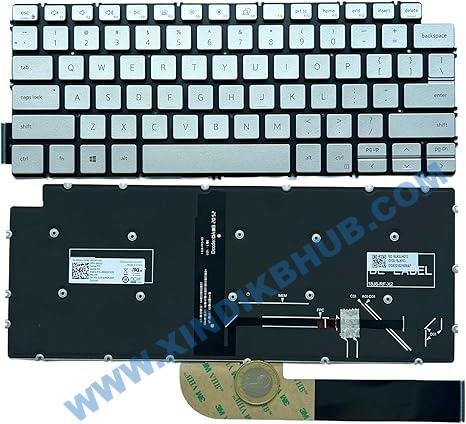 81JrK68AWhL._AC_SX466_.jpg US Notebook Replacement Keyboard for Dell Inspiron 13 5390 5391 7391 14 5493 5498 7490 7491 Backlit -Silver - Image 1