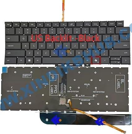 61aCZhSkKWL._AC_SX425_.jpg US Layout Replacement with Backlit Keyboard for Dell Inspiron 14 7440 7441 7445 7430 5440 5445,16 Plus 7640 7630 7620,Latitude 5445 7445 P190G Black - Image 1
