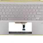 US Backlit Laptop Replacement Keyboard for ASUS ZenBook 13 UX325 UX325J UX325JA UX325EA UX325E UX325EA Laptop LCD Back Cover Front Bezel Palmrest Hinges Bottom Case -Silvery