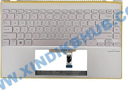 719SOTjLRYL._AC_SX425_.jpg US Backlit Laptop Replacement Keyboard for ASUS ZenBook 13 UX325 UX325J UX325JA UX325EA UX325E UX325EA Laptop LCD Back Cover Front Bezel Palmrest Hinges Bottom Case -Silvery - Image 1