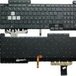 US Laptop Replacement Keyboard 4-Zone RGB Backlight for ASUS ROG Strix G17 G713IE G713IE-HX021W -Black (16PIN)