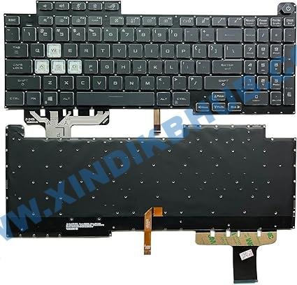 71gcUXzOkJL._AC_SX425_.jpg US Laptop Replacement Keyboard 4-Zone RGB Backlight for ASUS ROG Strix G17 G713IE G713IE-HX021W/G713IE-HX014W -Black (16PIN) - Image 1