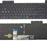 US RGB Backlit for ASUS TUF Gaming A15 (2023) FA507 FA507NV FA507XI FA507N Laptop Replacement Keyboard WASD Gray Transparent Button -with AI Key