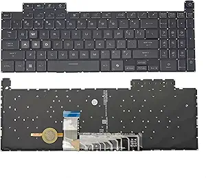 71lDqruN7lL._AC_SY300_SX300_QL70_FMwebp_.webp US RGB Backlit for ASUS TUF Gaming A15 (2023) FA507 FA507NV FA507XI FA507N Laptop Replacement Keyboard WASD Gray Transparent Button -with AI Key - Image 1